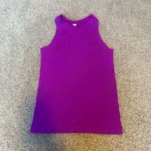 Athleta Vibrant Purple Ribbed Tank Top. Renew Seamless Racerback Momentum.